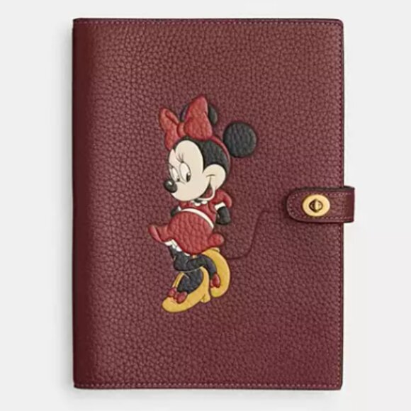 Disney X Coach Notebook In Regenerative Leather With Minnie Mouse - Picture 1 of 4